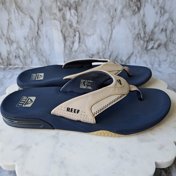Reef Men's Slip-On Sandals Size 14 Gray/Navy Blue Synthetic - Picture 3 of 15